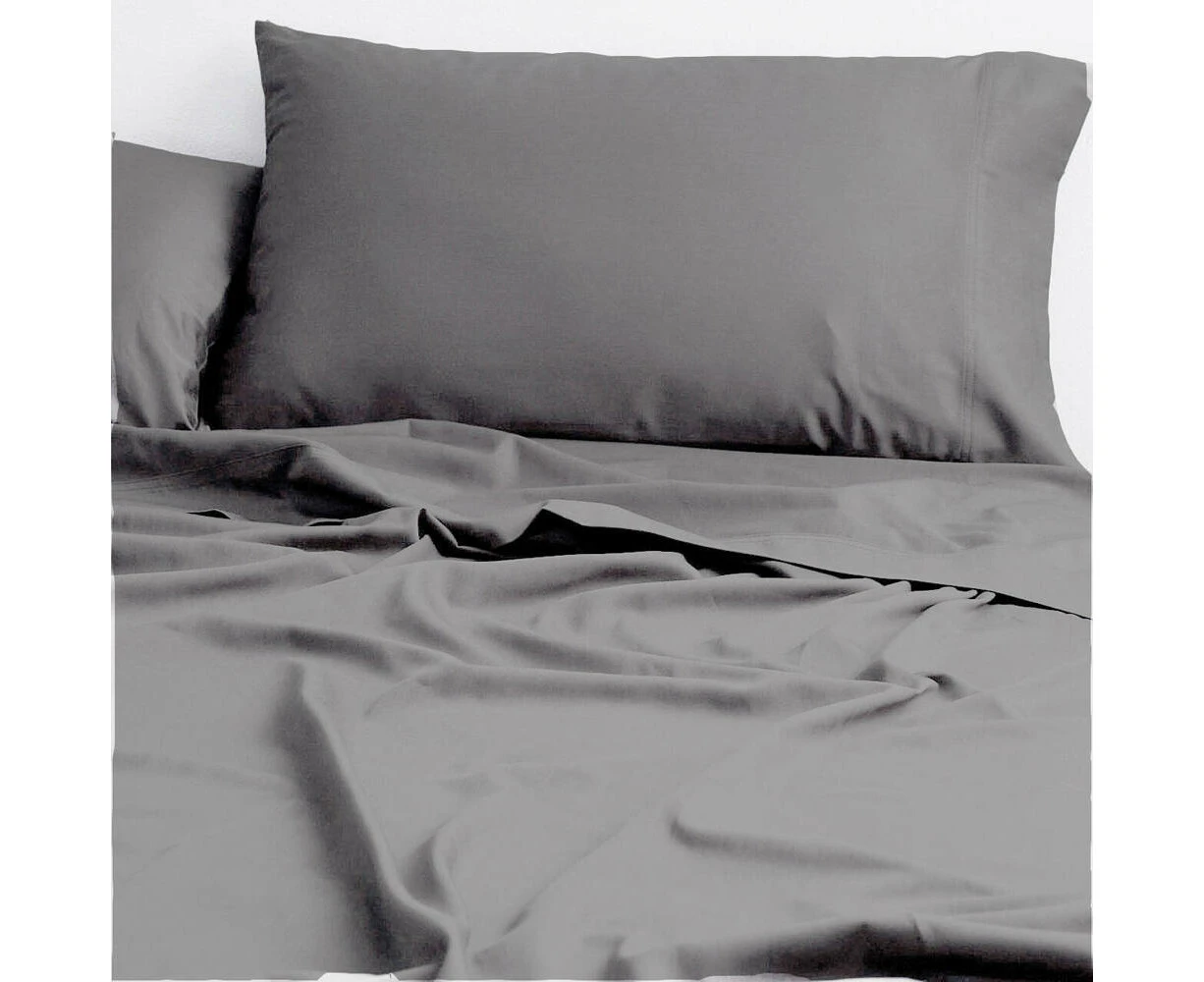 Cloud Linen 250 Thread Count Organic Cotton Bedding Sheet Set Charcoal