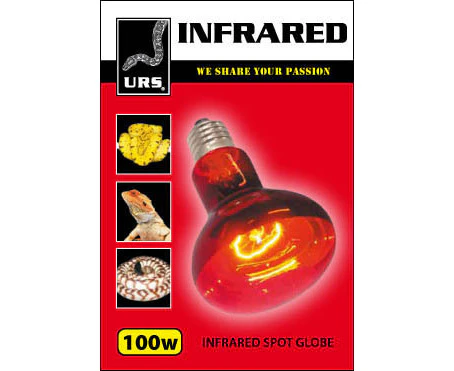 URS 100 Watt Infrared Spot Heating Globe Bulb for Reptiles, Snakes, Lizards