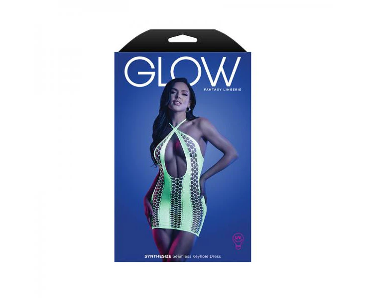 Fantasy Lingerie Glow Synthesize Uv Reactive Seamless Keyhole Dress O/s