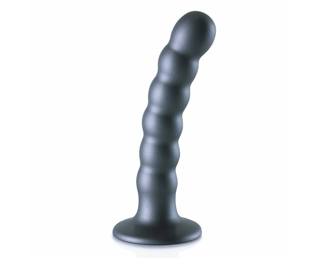 Ouch! Beaded Silicone 5 Inch G-Spot Dildo - Grey