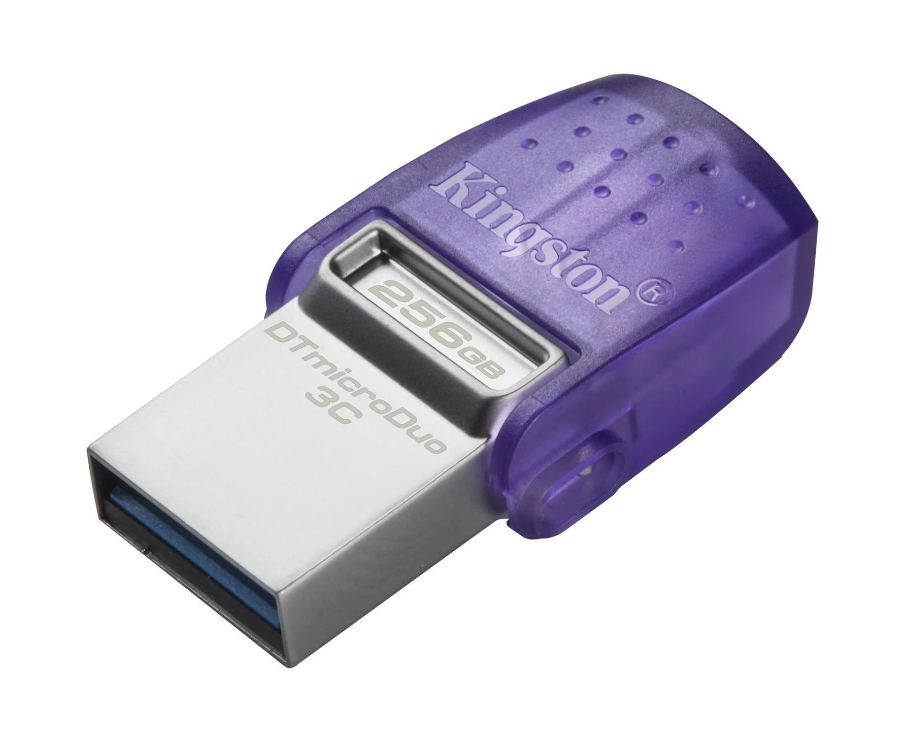 Kingston DataTraveler microDuo 3C DTDUO3CG3 256 GB USB 3.2 (Gen 1) Type C Flash Drive - Purple - 200 MB/s Read Speed