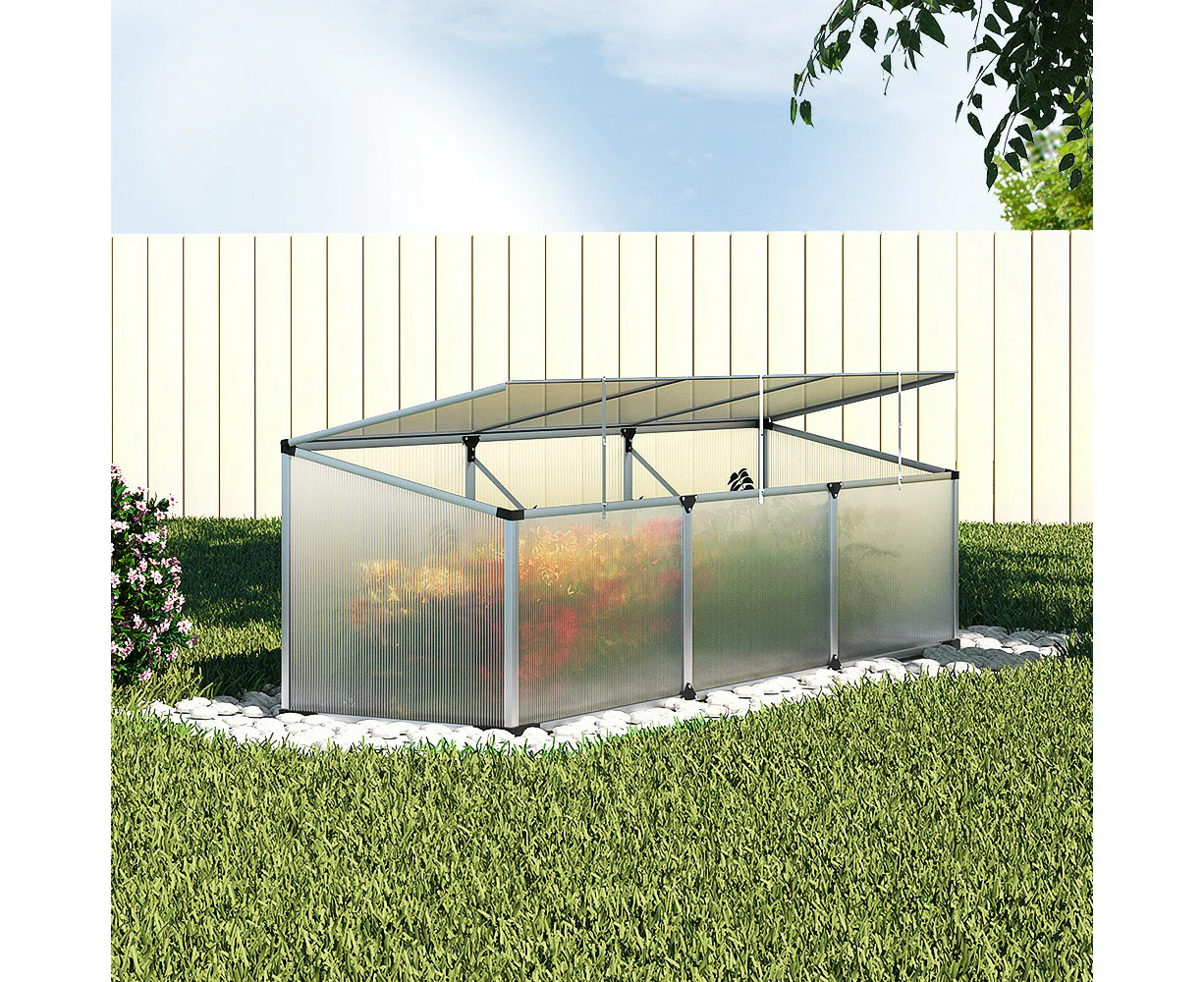 Green Fingers Greenhouse 180x50x50CM Cold Frame Plant Grow Aluminium Polycarbonate Green House