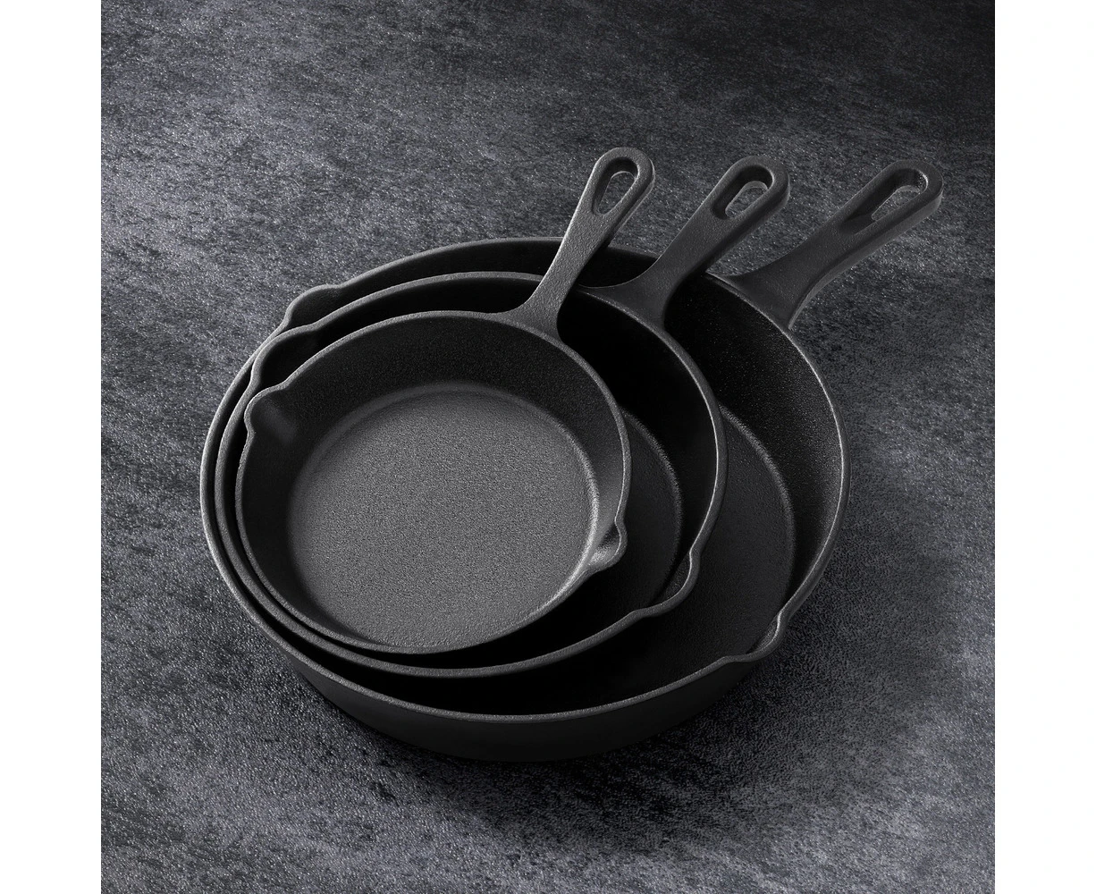 5-star chef Non Stick Frying Pan Cast Iron 3PCS