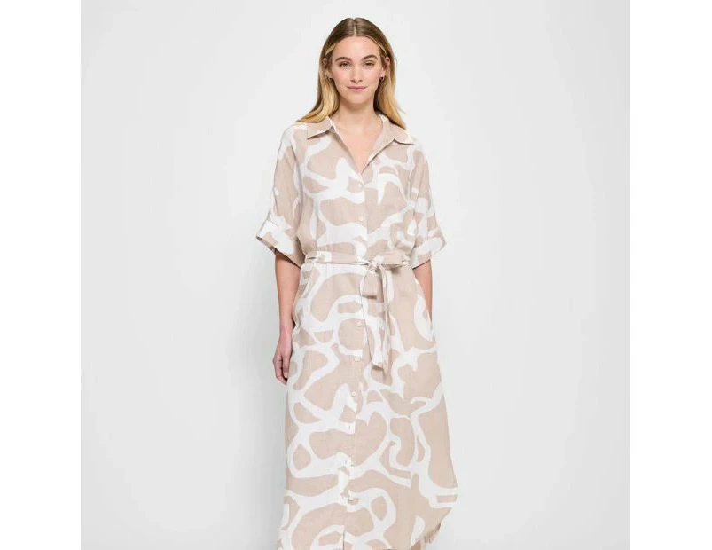 Target European Linen Button Through Midi Dress