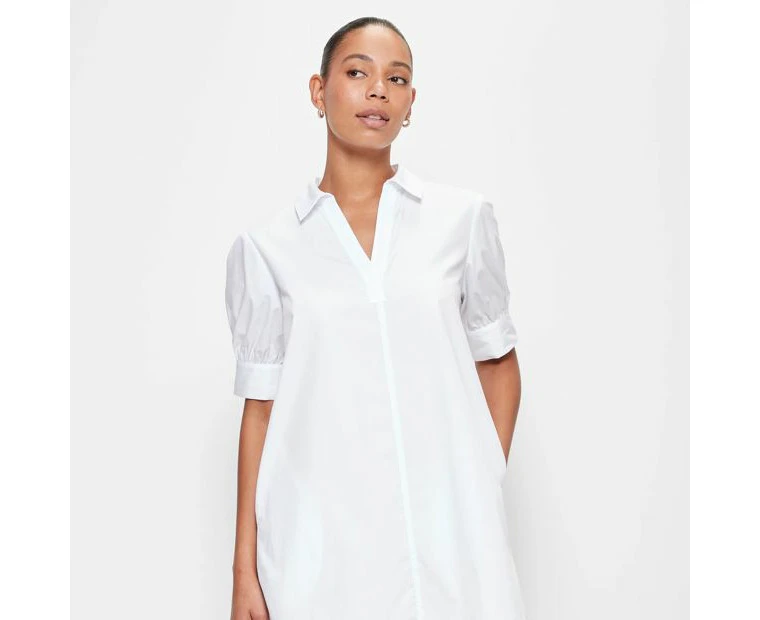 Australian Cotton Mini Shirt Dress - Preview