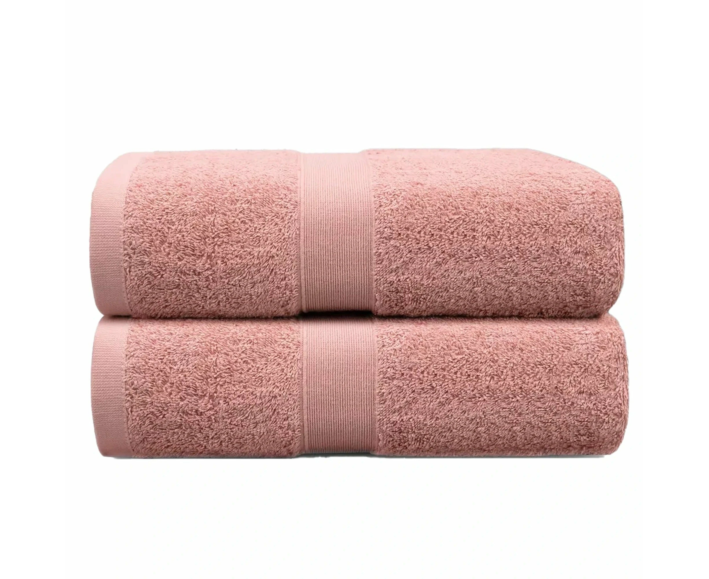 Large Jumbo Bath Sheet Cotton Luxury Beach Gym Shower Towel Set - 2pcs - Coral