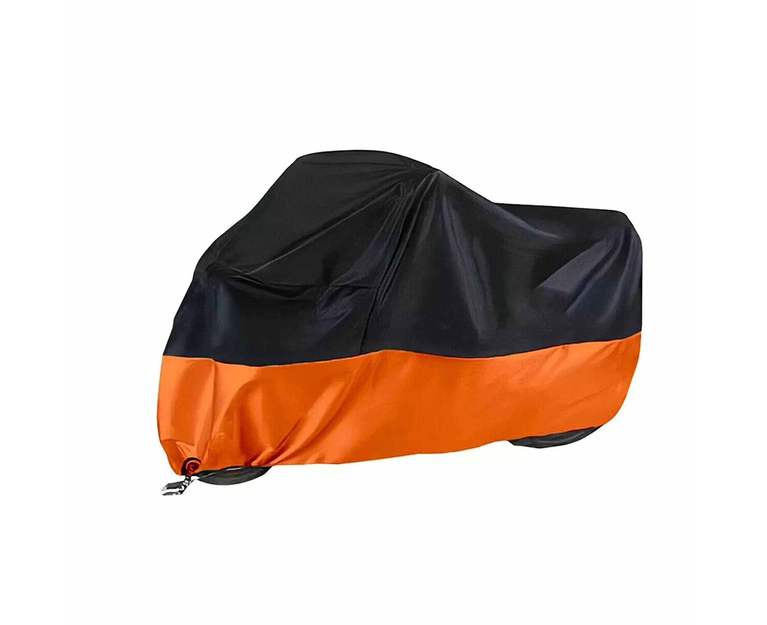 Waterproof Motorcycle Cover Rain Dust Storage Protector Outdoor Black Orange