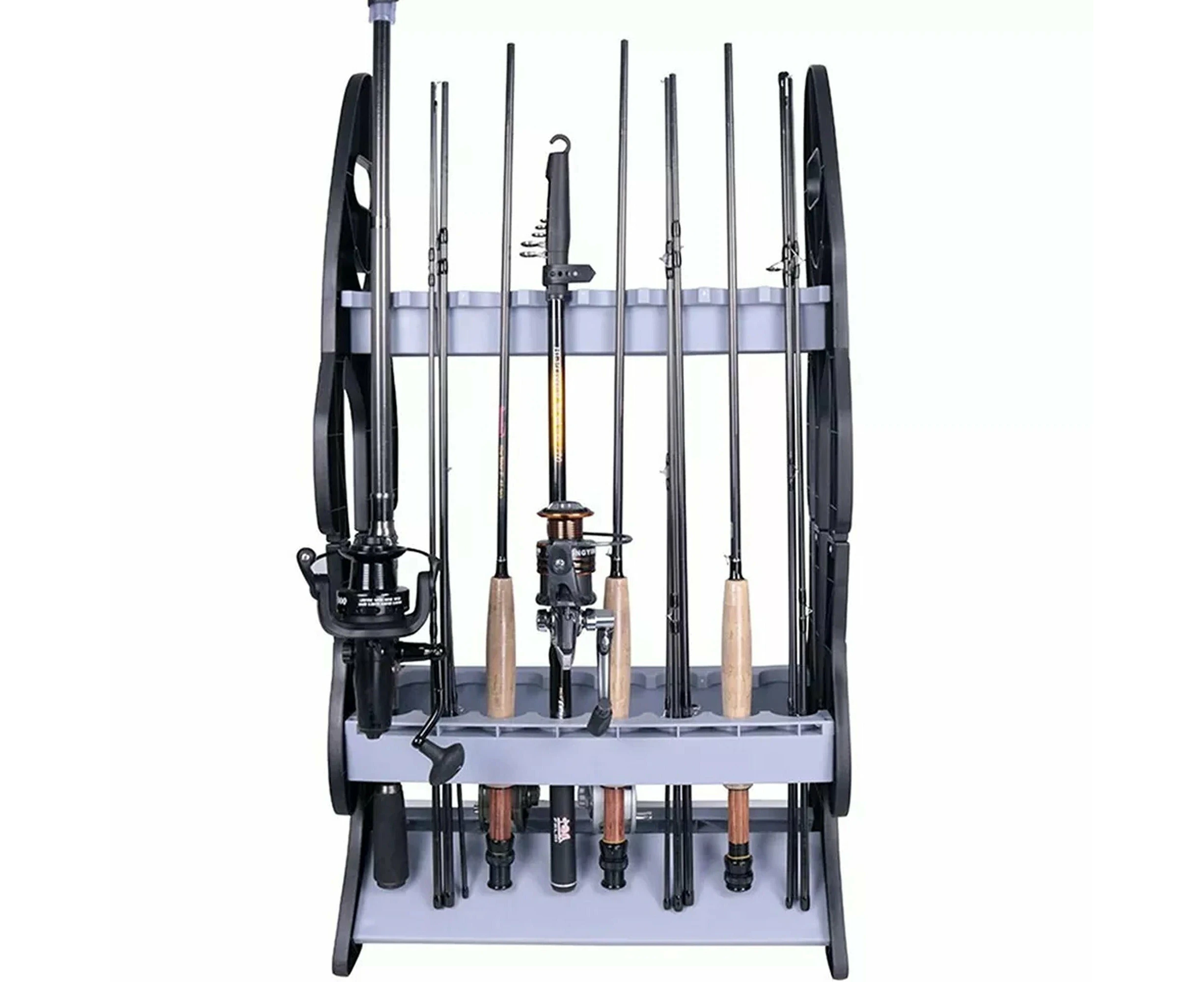 Fishing Rod Holder Storage Rack Fishing Pole Stand Garage Organizer Holds