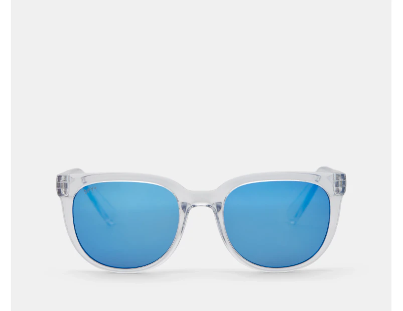 SPY+ Unisex Bewilder Sunglasses - Translucent Light Blue/Gray Navy Spectra