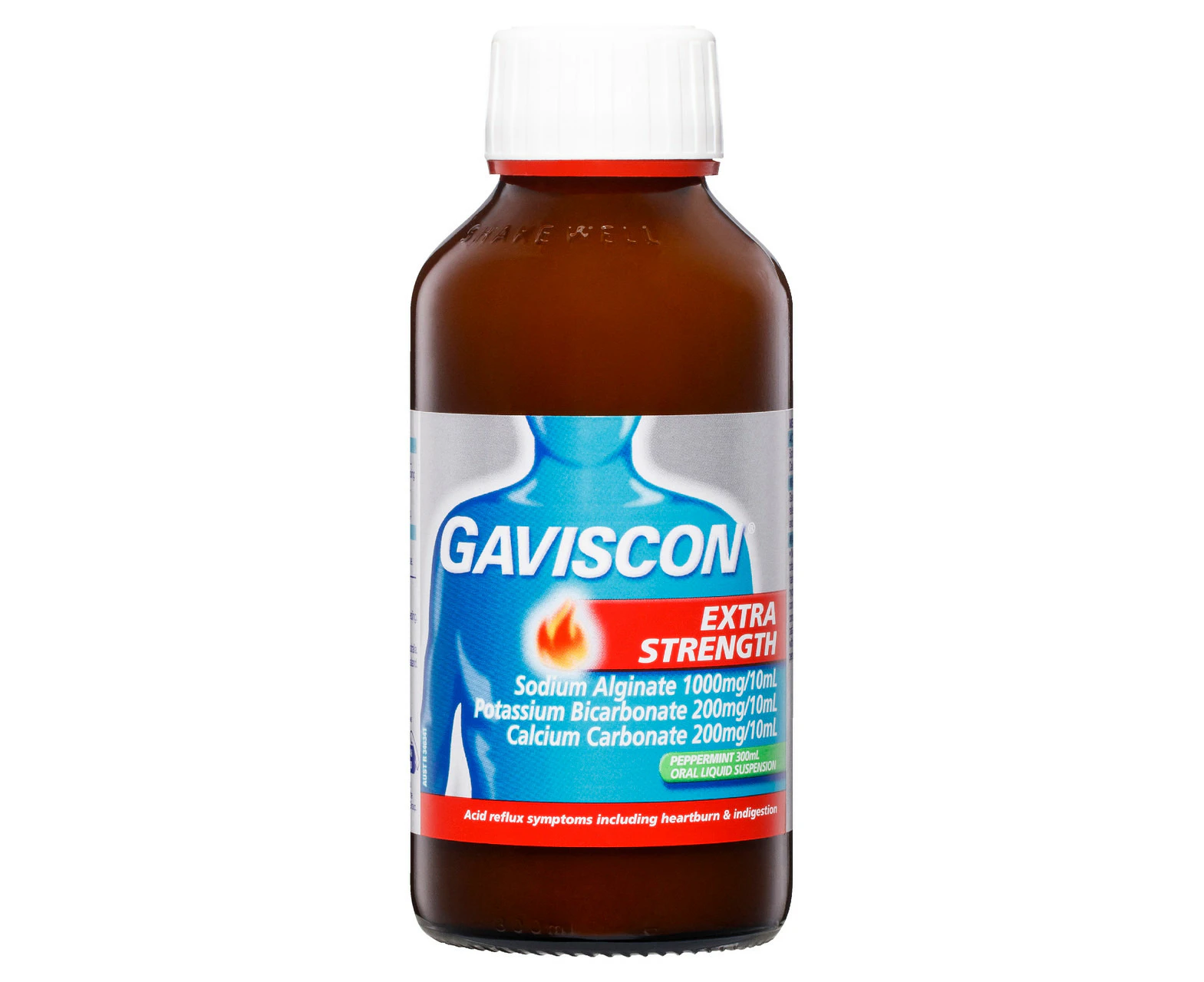 Gaviscon Extra Strength Liquid Heartburn and Indigestion Relief Peppermint 300mL