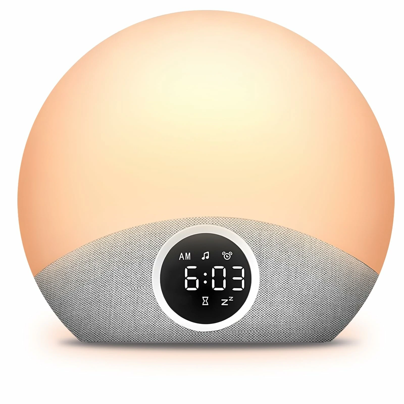 White Noise Machine & Sunrise Alarm Clock 2-in-1, 30 Soothing Sound for Sleeping, 8 Night Light, Memory Function, Sunrise Alarm Wake Up Lights