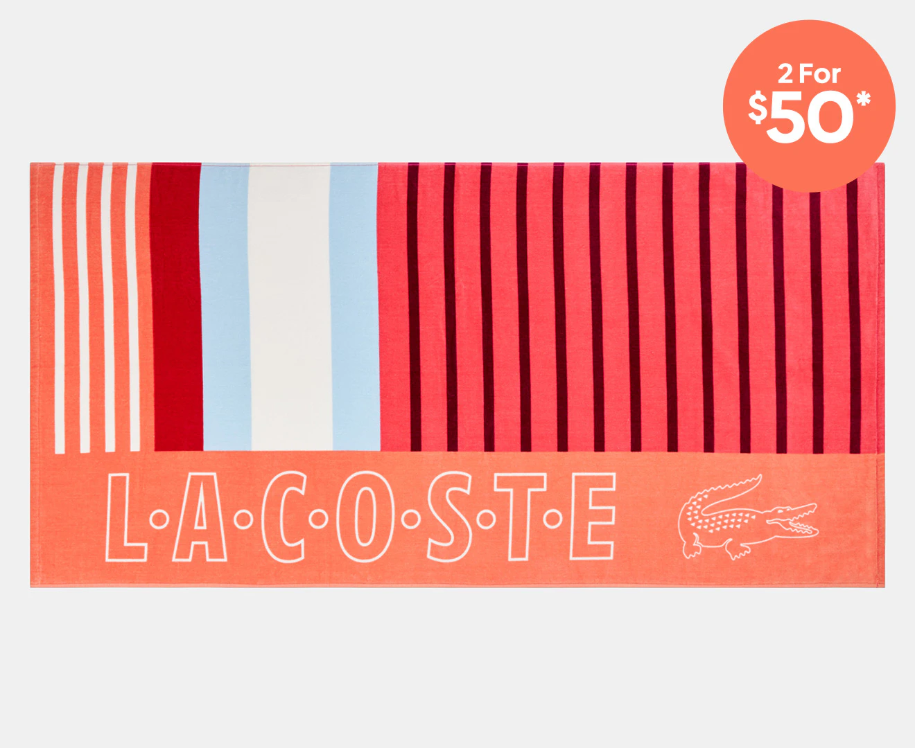 Lacoste Sporty Stripes Beach Towel - Warm