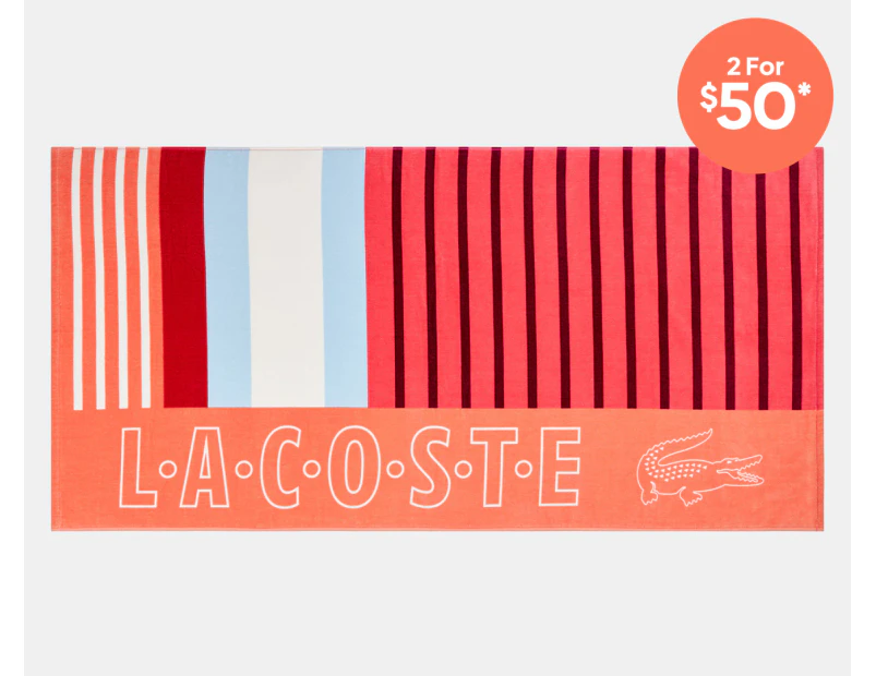 Lacoste Sporty Stripes Beach Towel - Warm