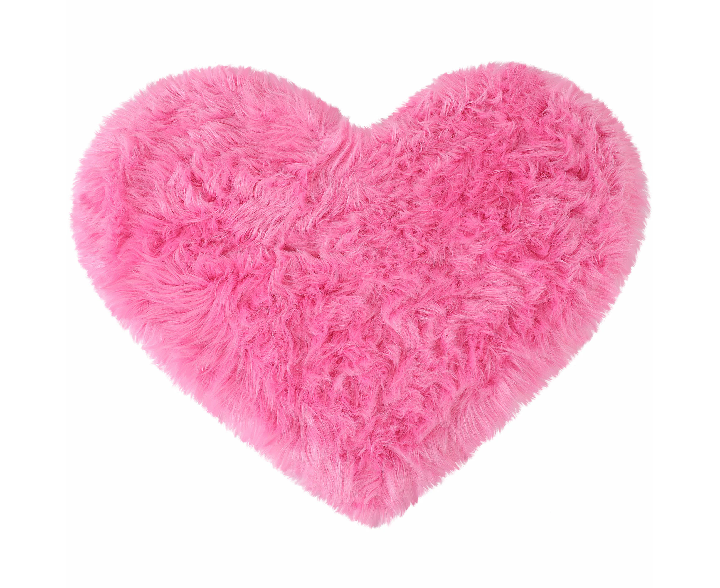 uxcell Heart Shaped Faux Fur Cute Throw Rugs Rose Red