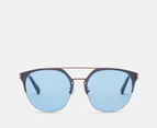 Calvin Klein Jeans Unisex CKJ172SAF Half Frame Sunglasses - Bronze/Indigo