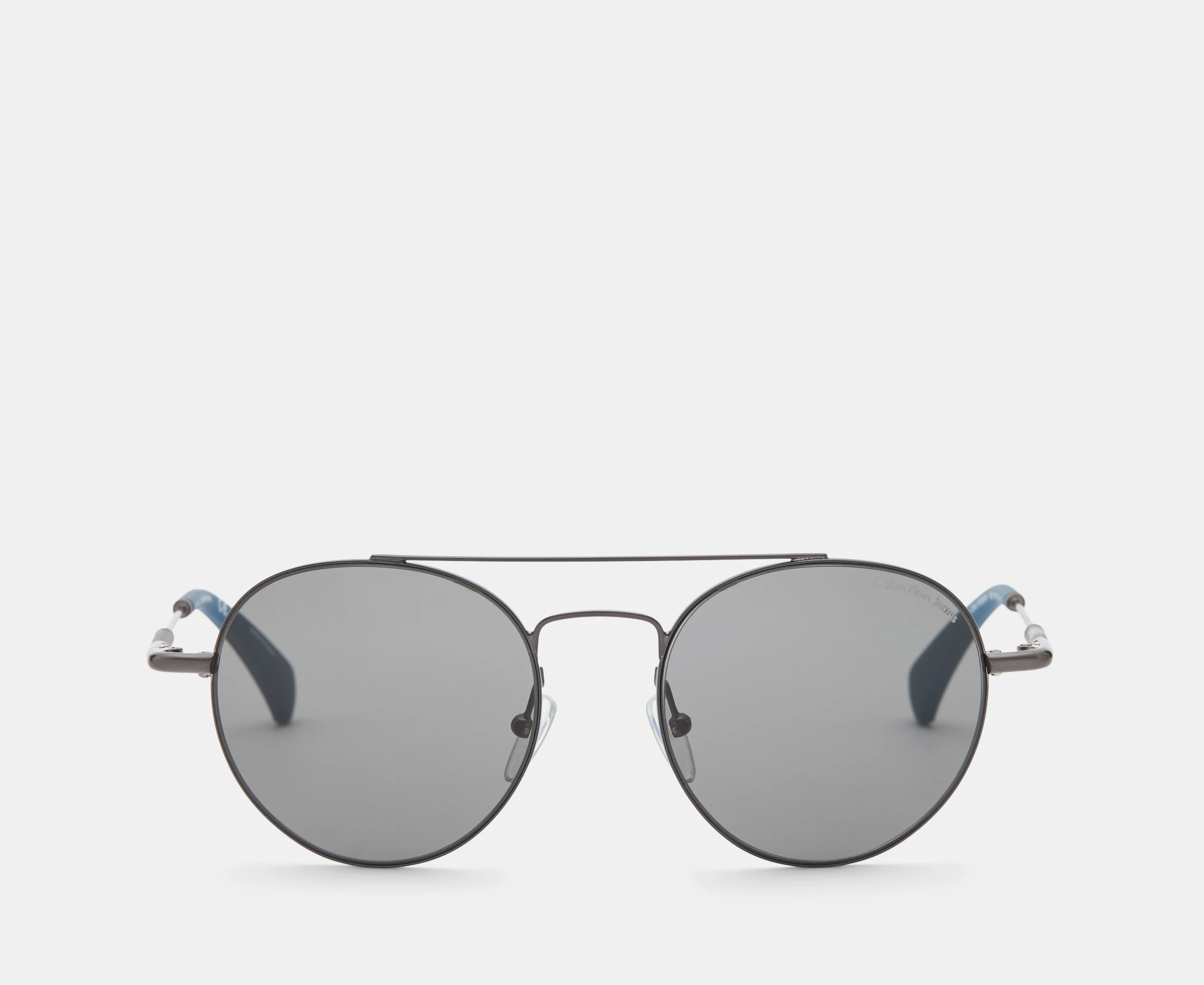 Calvin Klein Jeans Unisex CKJ155SAF Aviator Sunglasses - Matte Gunmetal/Grey