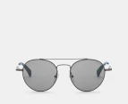 Calvin Klein Jeans Unisex CKJ155SAF Aviator Sunglasses - Matte Gunmetal/Grey