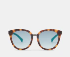 Calvin Klein Jeans Unisex CKJ807SAF Sunglasses - Shiny Warm Tortoise/Teal