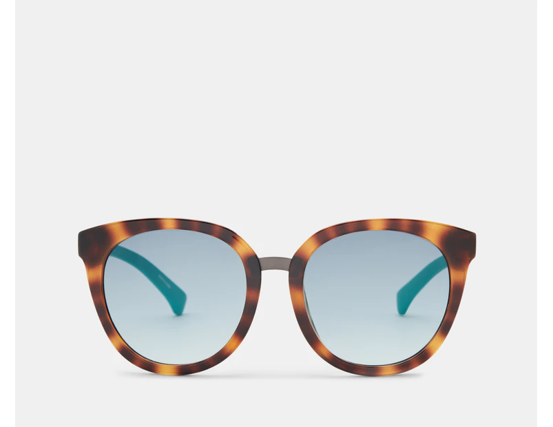 Calvin Klein Jeans Unisex CKJ807SAF Sunglasses - Shiny Warm Tortoise/Teal