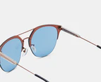 Calvin Klein Jeans Unisex CKJ172SAF Half Frame Sunglasses - Bronze/Indigo