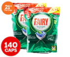 2 x 70pk Fairy All in One Dishwashing Capsules Original