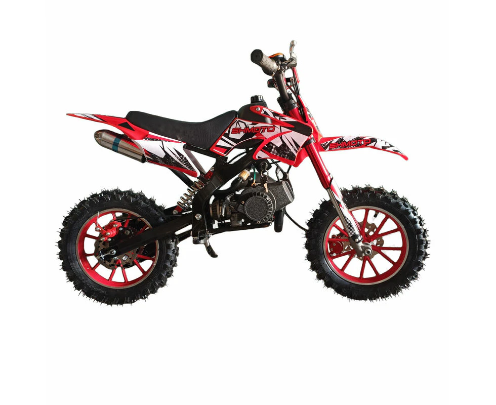 RED MINI MOTOR DIRT BIKE KIDS POCKET 2 STROKE MOTORBIKE ATV TWIN EXHAUST TIP TOYS 49CC 2025