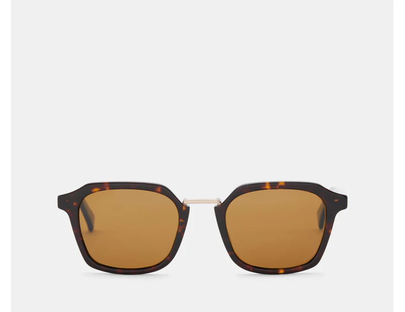 Otis Unisex Modern Ave Polarised Sunglasses - Eco Havana/Brown