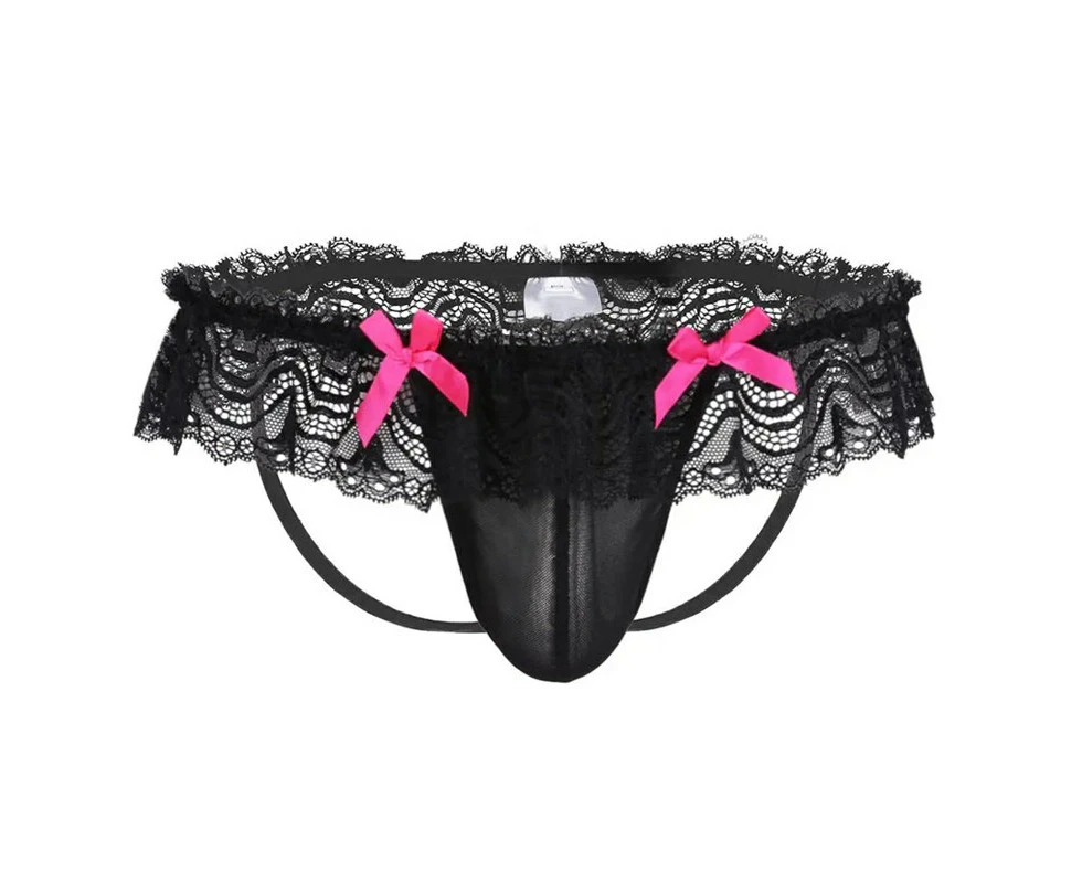 Handy Mens Sexy Briefs See Through Lace Bowknot Gay Underpants