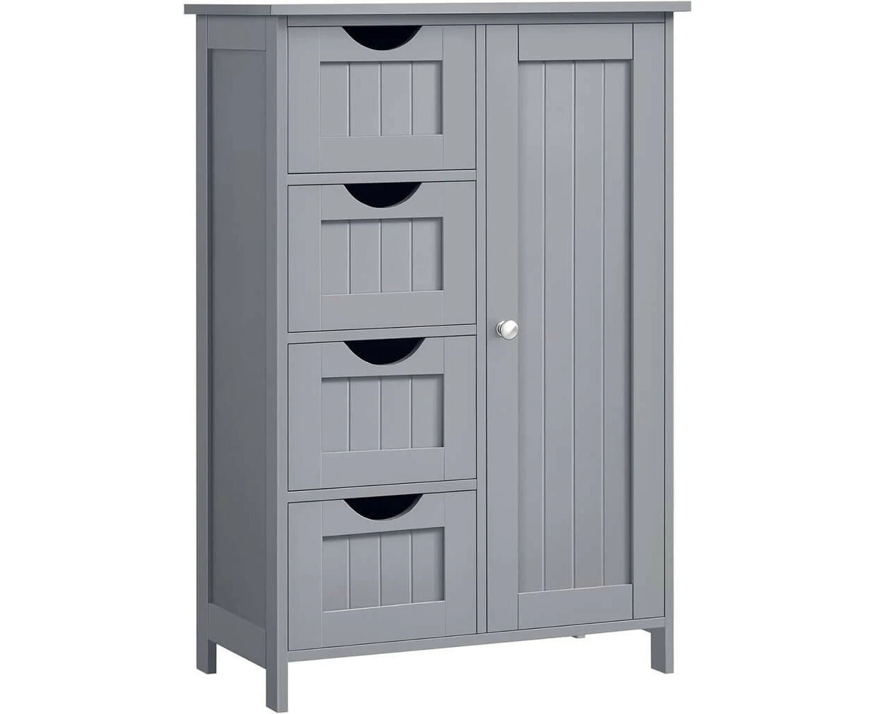 Vasagle Floor Cabinet With 4 Drawers And Adjustable Shelf Gray