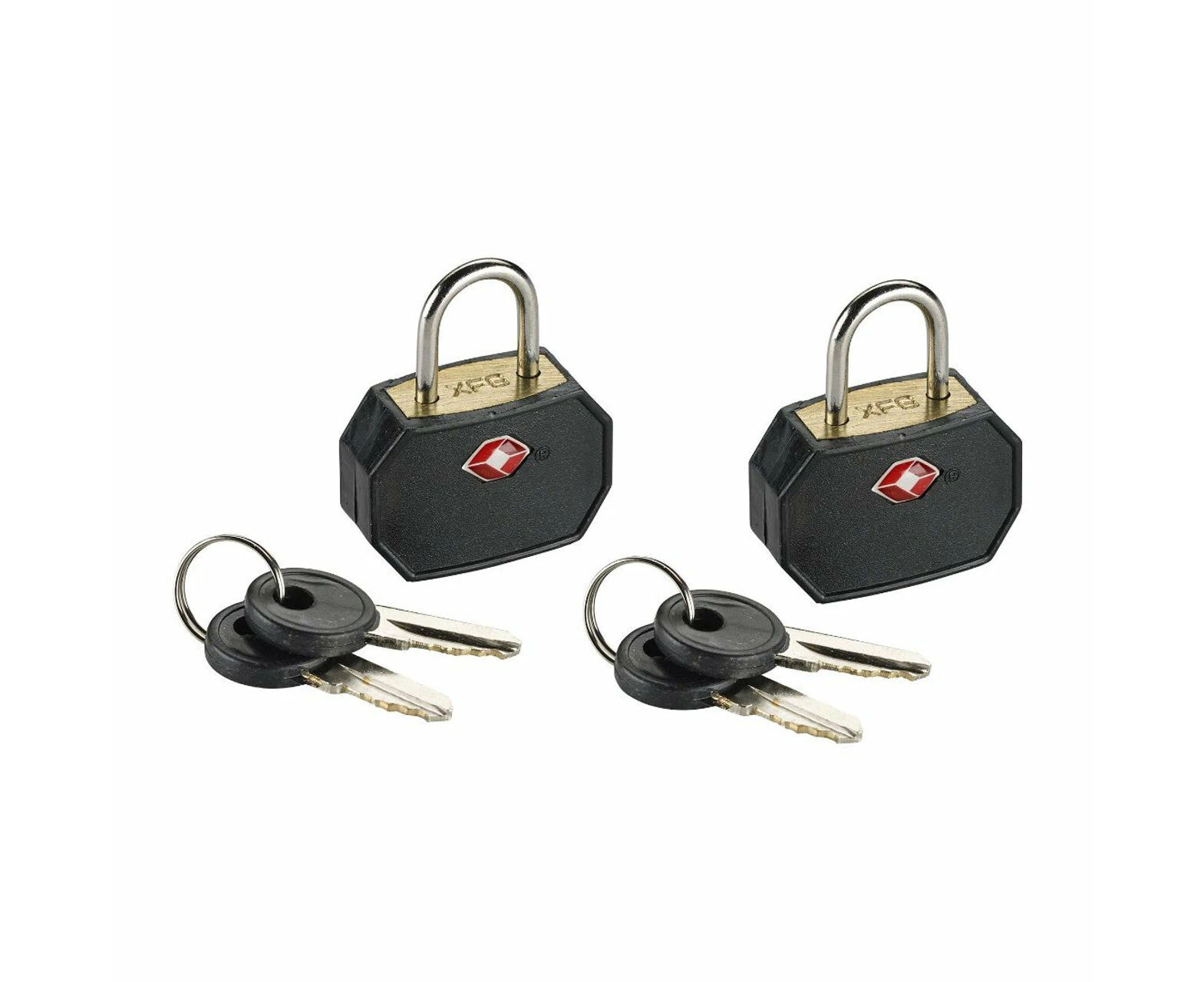 1 Pack Of 2 Lewis N. Clark Tsa Key Locks Luggage Travel Padlock Keyed Black