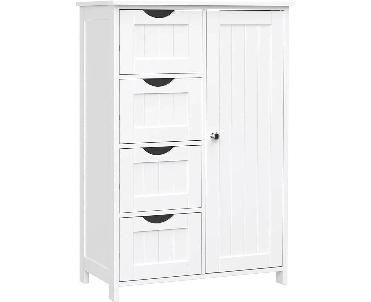 Vasagle Floor Cabinet With 4 Drawers And Adjustable Shelf White