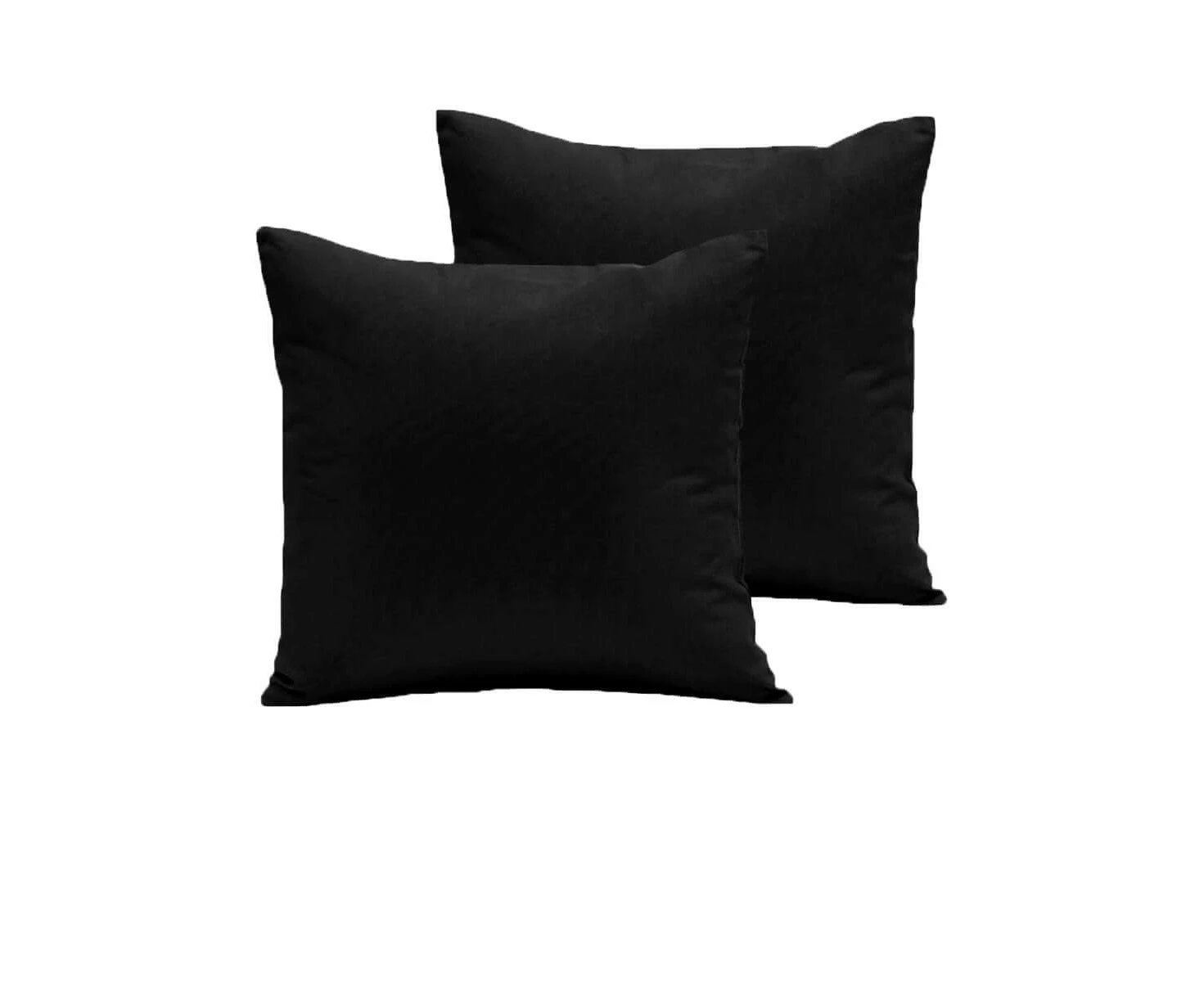 Pair Of 280tc Polyester Cotton European Pillowcases Black