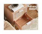 Artiss Bedside Table 2 Drawers - LURA Pine