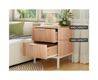 Artiss Bedside Table 2 Drawers - LURA Pine