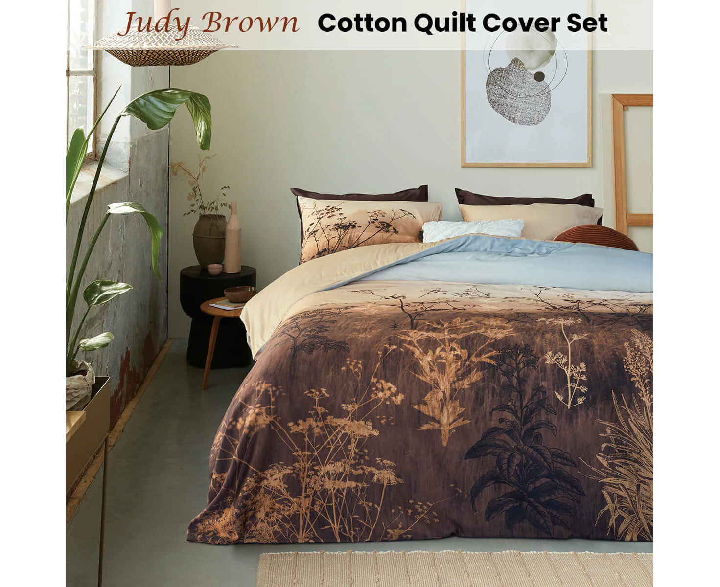 Bedding House Judy Brown Cotton Quilt Cover Set King