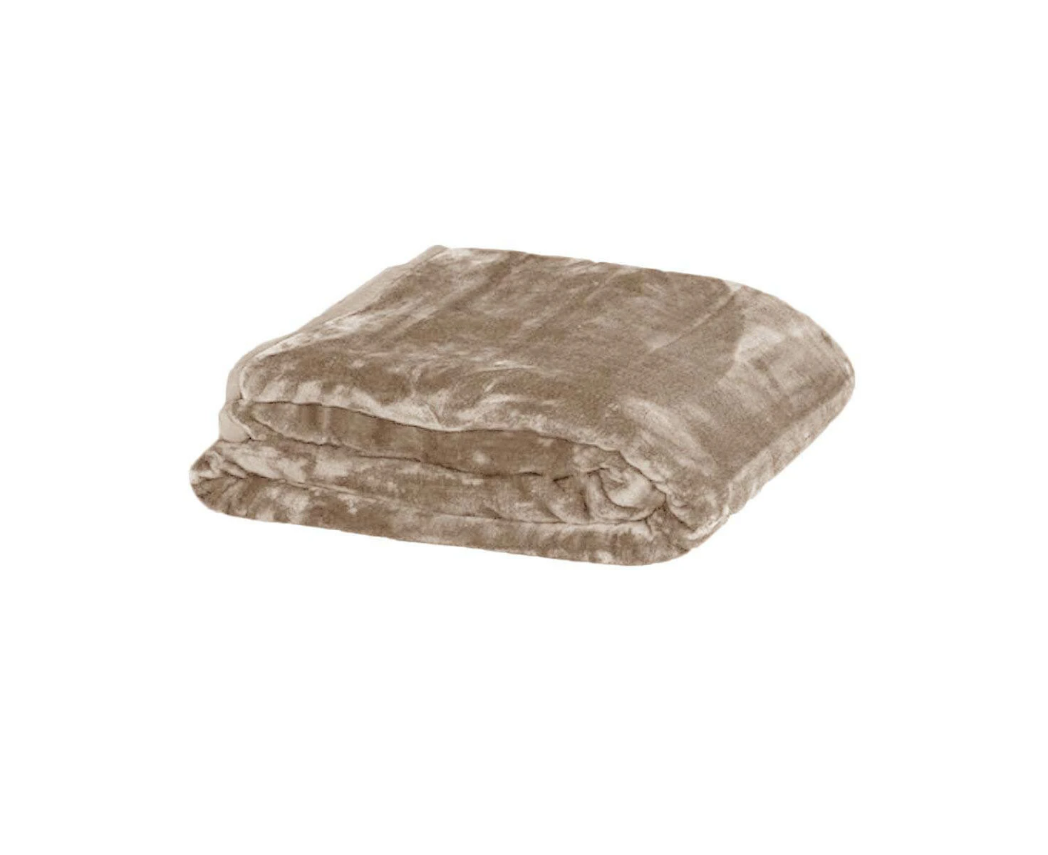 Soft Plain Faux Mink Blanket Queen Latte