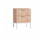 Artiss Bedside Table 2 Drawers - LURA Pine