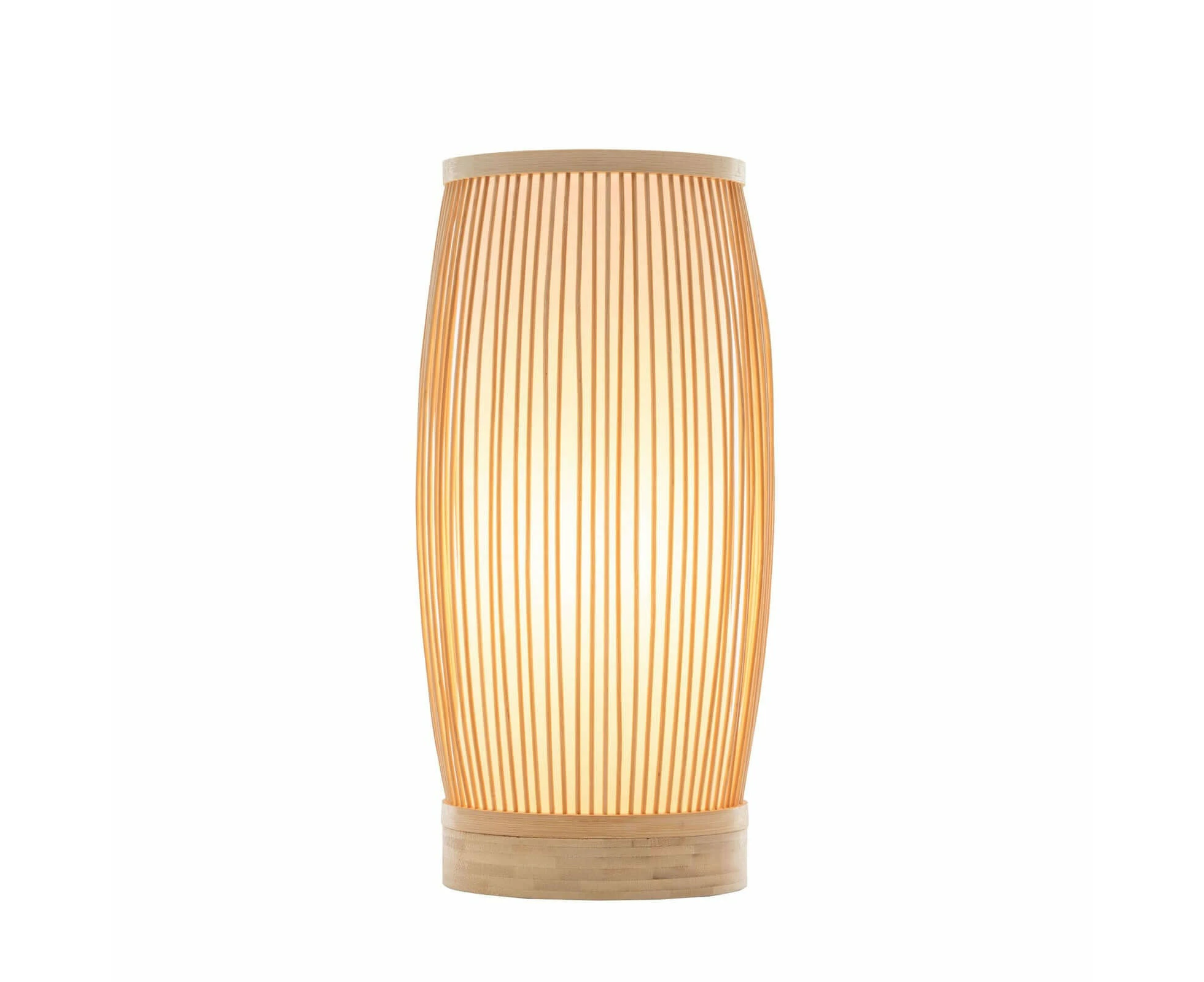 Natural Woven Bamboo Cylinder Table Lamp Light Shade Boho Tropical Coastal