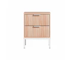 Artiss Bedside Table 2 Drawers - LURA Pine