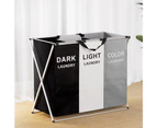 Artiss Laundry Basket Hamper Large Foldable Washing Clothes Storage 3 Sections