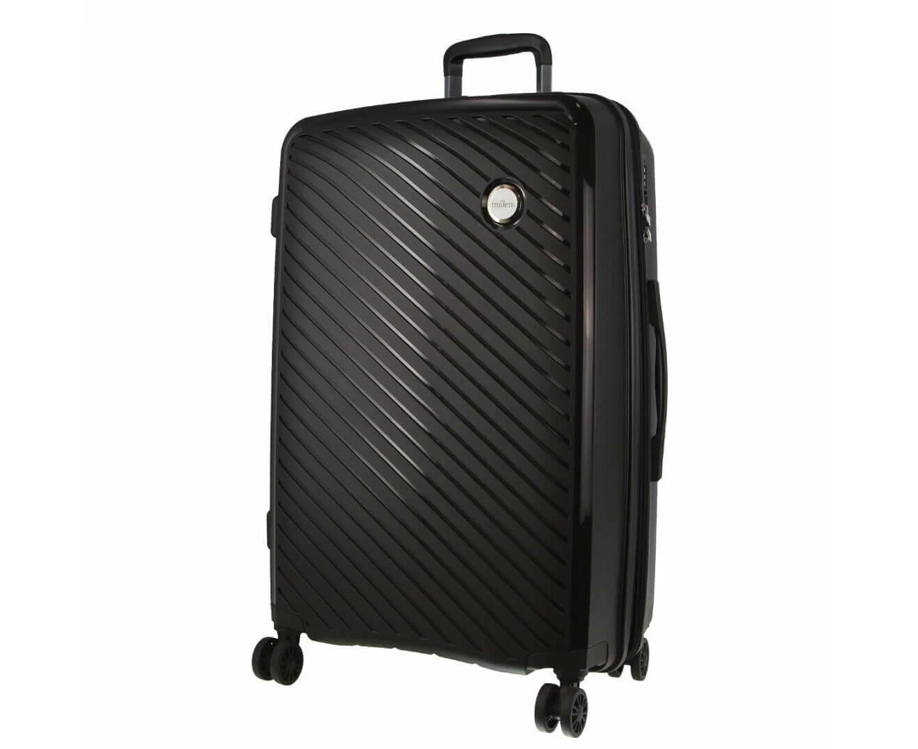 Pierre Cardin Inspired Milleni Checked Luggage Bag Travel Carry On Suitcase 75cm (124l) Black