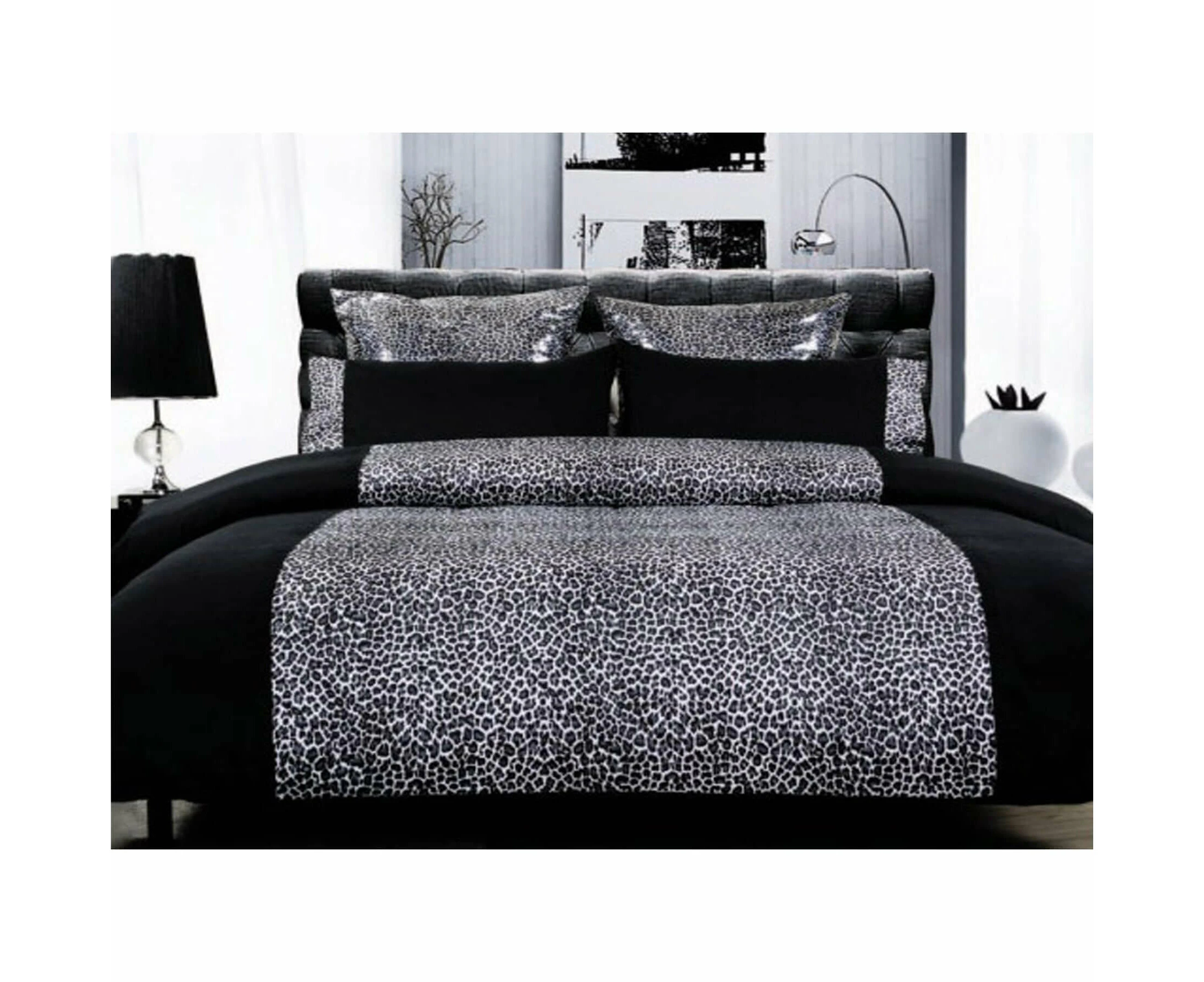 Big Sleep Leopard Quilt Cover Set Black Single