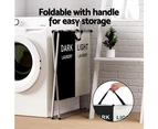 Artiss Laundry Basket Hamper Large Foldable Washing Clothes Storage 2 Sections