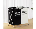 Artiss Laundry Basket Hamper Large Foldable Washing Clothes Storage 2 Sections