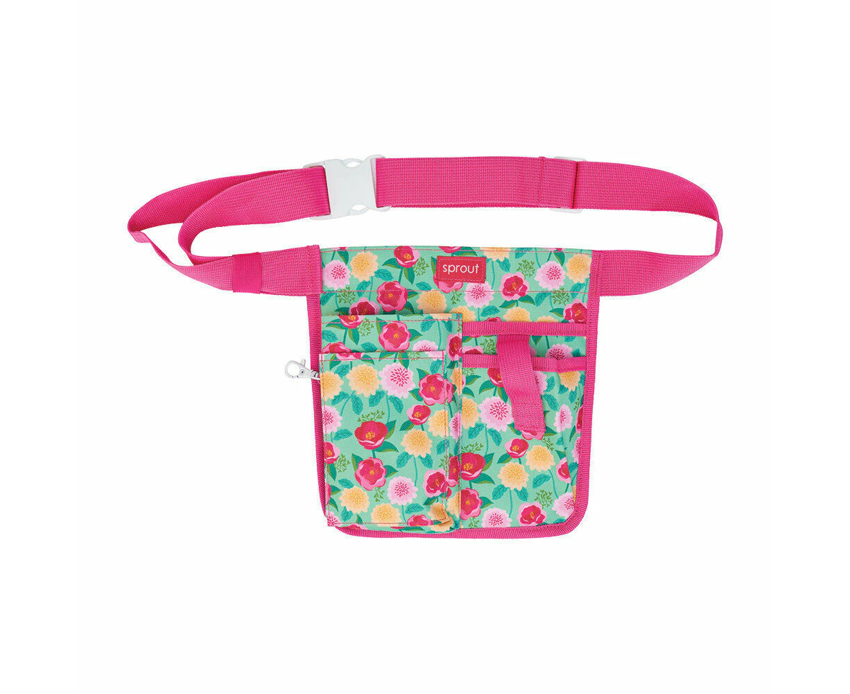 Annabel Trends Sprout Half Waist Garden Tool Holder Belt Bag Camellias Mint