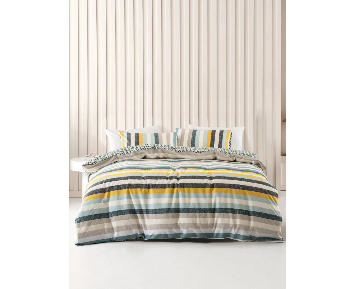 ESPRIT Anker Stripes/Geometric Double Sided Pattern Quilt Cover Set