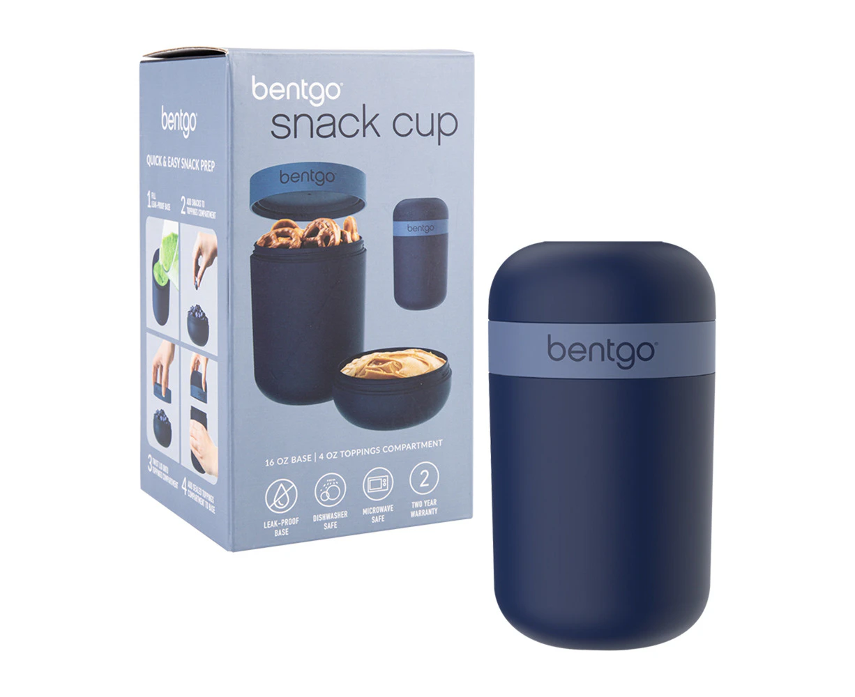 Bentgo 590ml Snack Cup w/ 2-Compartment & Lid Food Jar Storage Container Navy