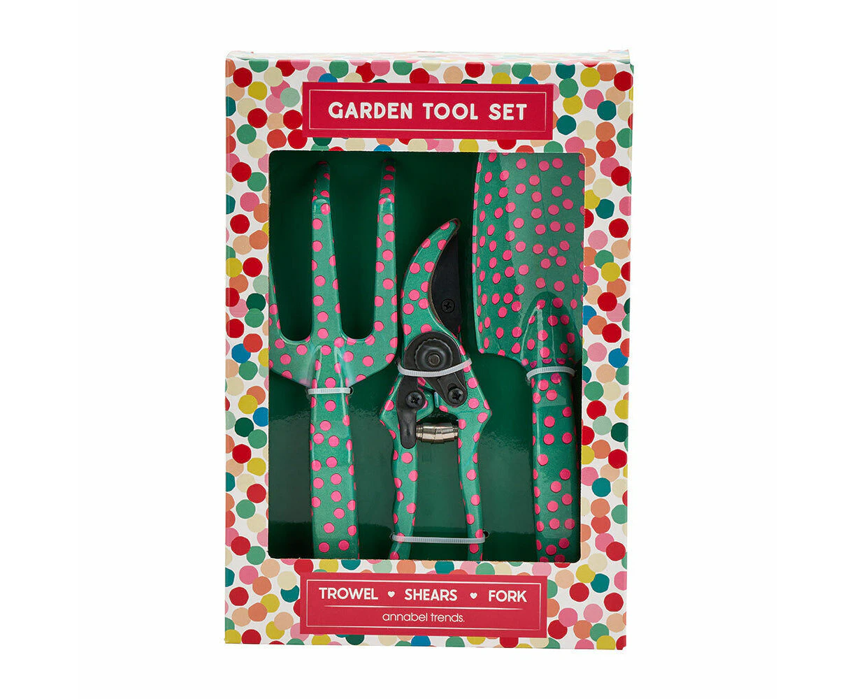 3pc Annabel Trends Home Garden Planting Tool Set Shear/Trowel/Fork Confetti