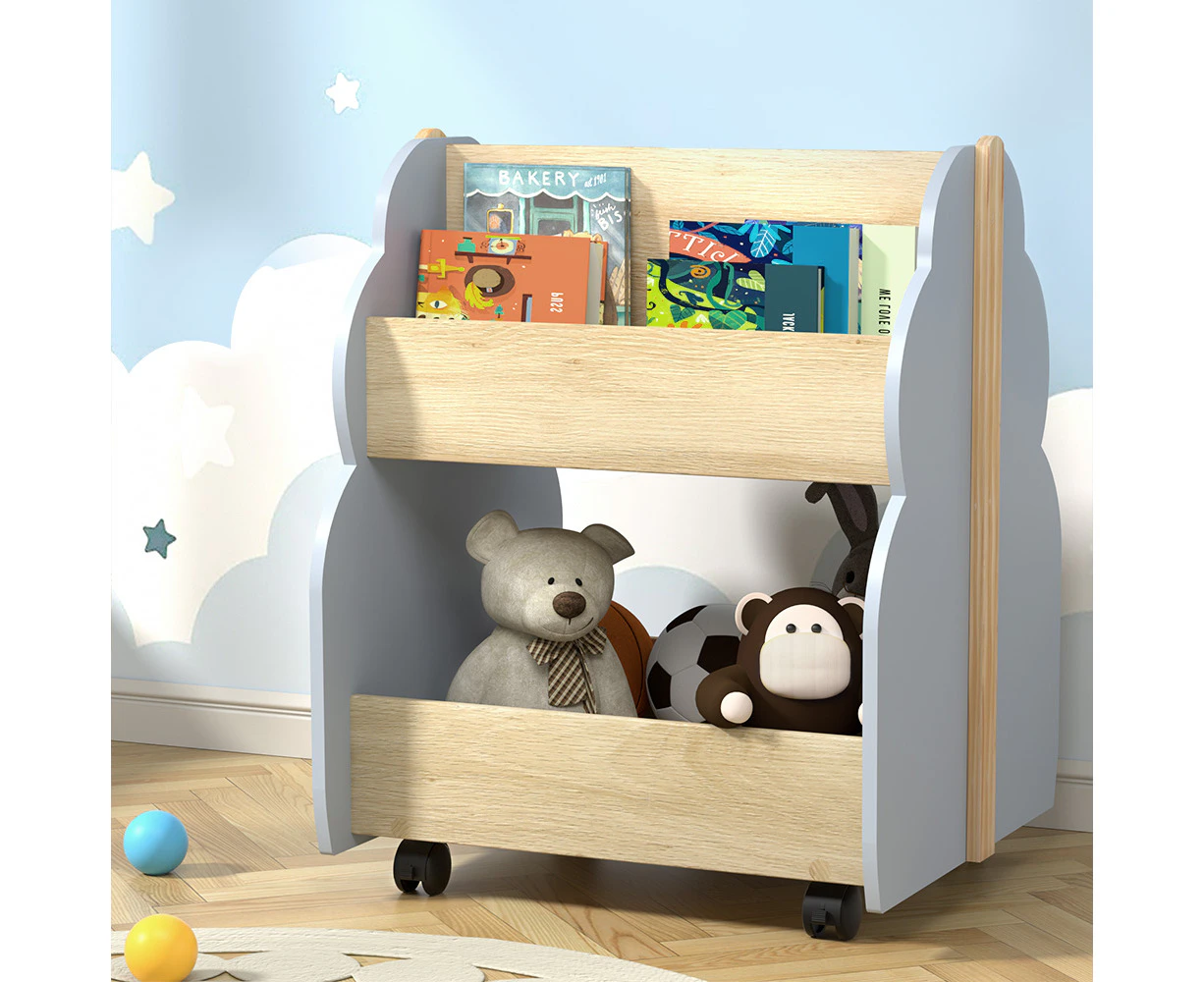 Keezi Kids Toy Box Bookshelf Storage Bookcase Organiser Display Shelf