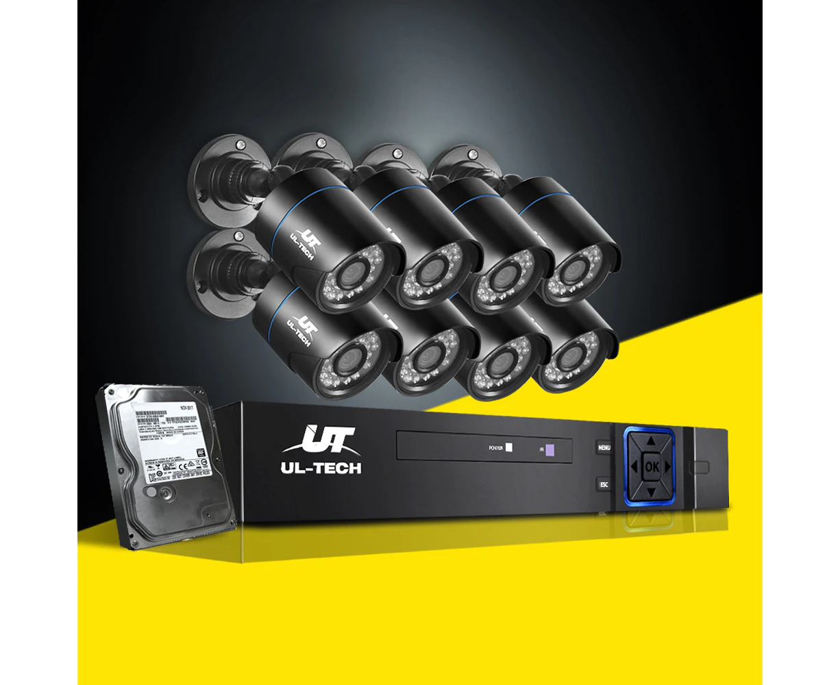 UL-tech CCTV Security System 8CH DVR 8 Cameras 2TB Hard Drive